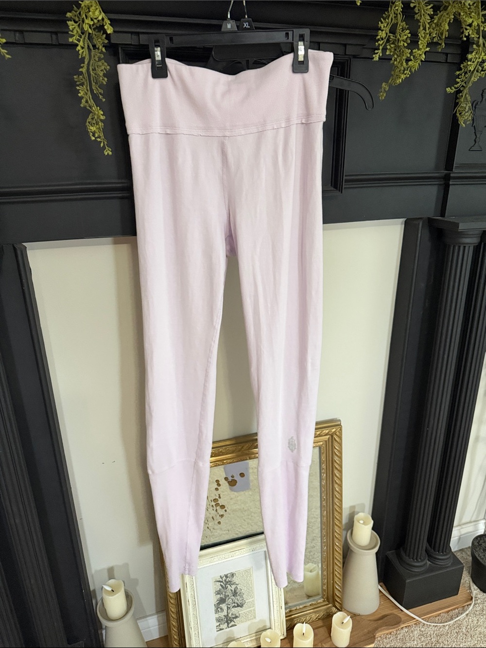 Free People Light Lavender Fold-Over Waist Leggings